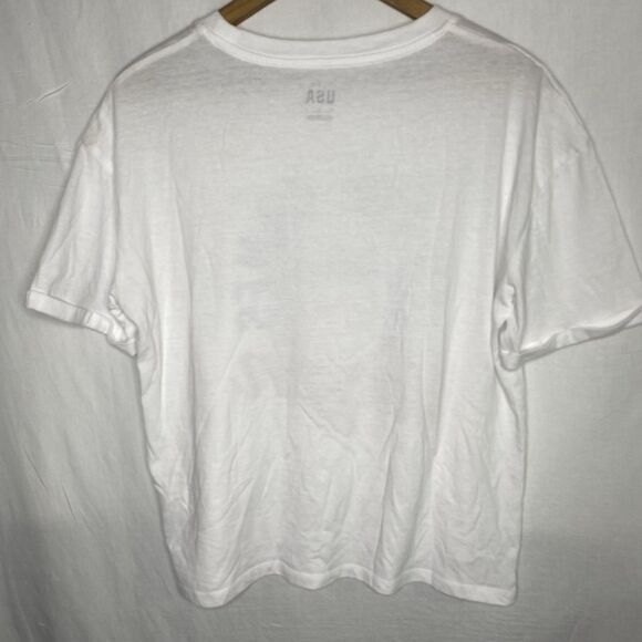 Team USA Olympics Cropped T-Shirt Let The Games Begin Womens Size M White - Picture 2 of 10